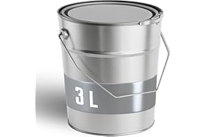 ‎MANADATEC MANADATEC UN-zugelassener Metalleimer 3 L I Weißblech, Gefahrgutgeeignet & Stabil I Mit Deckel, Spannring & Griff I Konische Form I Ideal für Farben, Öle, Harze, Chemikalien, Müll, Lagerung uvm.