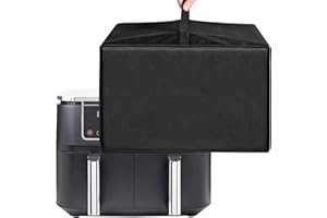 AIRMSA Couvercle résistant à la chaleur, Housse anti-poussière imperméable pour friteuse à air pour Ninja Foodi MAX Dual Zone Air Fryer AF400EUCP 9,5L, AF500EU 10,4L (Noir)