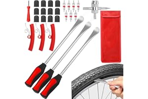 BBLTIFF 28 Pcs Desmontadores De Neumático Kits, Desmontaje de Neumáticos para Motocicleta,15in Palancas De Neumáticos, con 3 Protectores de Neumáticos para Moto y Bicicleta de Coche