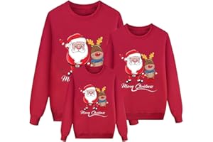 NIUREDLTD Weihnachtspullover Familie Set Herren/Damen/Kinder Ugly Christmas Sweater Lustig Weihnachtspulli Rundhals mit Reindeer Unisex Weihnachts Pullover Pärchen Weihnachtsoutfit
