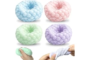 Kutakuta 4 stycken klämande stressboll, formbara tryckbollar, stretchiga antistressleksaker för vuxna, perfekt för kontoret n