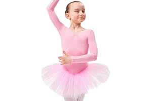 tanzmuster Ballett Tutu Mädchen - Romy - Gr. 92-170 - weiche Baumwolle - Glitzersteine - Ballettbody mit Tüllrock für Kinder