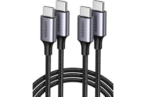 ‎UGREEN UGREEN Kabel USB C do USB C 2 sztuki 60W PD 3.0 PPS Kabel ładujący USB C 2 sztuki kompatybilny z iPhone 15 Pro Max Galaxy S23 S22 A54 Pixel 7 MacBook Air iPad Pro 12.9 iPad Mini 6/Air 5 itp. (0.5M)