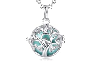 EUDORA Harmony Ball Llamador de Angeles Embarazada, Arbol de la Vida Colgantes Mujer Carillón Música Cadena con Colgante de Bola Relicarios de la Campana de Regalo del día de la Madre