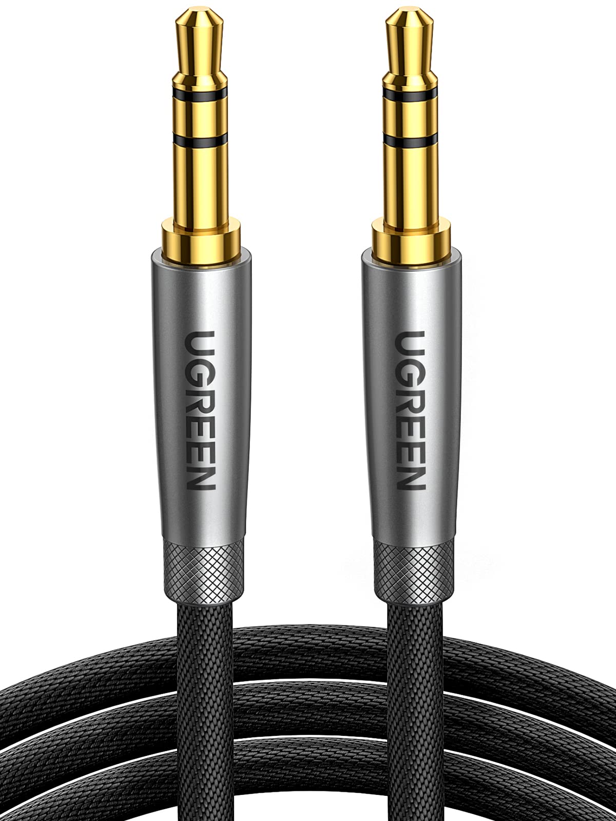 UGREEN 3.5mm Audio Cable Nylon Braided Aux Cord Male to Male Stereo Hi-Fi Sound Auxiliary Audio Cable for Headphones Car Home Stereos Speakers Tablets iPhone iPad iPod Echo More 2M