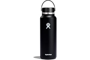 HYDRO FLASK - Water Bottle 1180 ml (40 oz) - Vacuum Insulated Stainless Steel Water Bottle with Leak Proof Flex Cap and Powder Coat - BPA-Free - Wide Mouth - Black