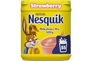 Nesquik Strawberry Flavoured Milkshake Powder, with Vitamin D, 500g Tub (Pack of 1)