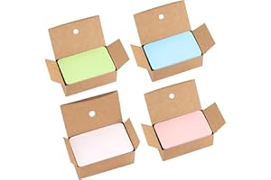 PZIHAO 400PCS Blank Flash Cards, 8.8 * 5.4CM Kraft Paper Business Cards, Message Card Revision Card DIY Gift Cards Flashcards for Learning Memory Notes DIY (4 Colors)