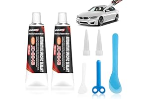 HCUNBSU Scheibenkleber Auto, 2 Stück Karosseriekleber Schwarz, Klebstoff für Türdichtung Auto, KFZ Dichtmasse Schwarz, Schnelle Aushärtung, Wasserdicht, Hochtemperatur, Gute Abdichtung, 100ML (50ml x 2PCS)