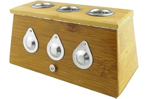 Winterworm - Scatola di guarigione in bambù per terapia medicinale moxa moxibustione (tre fori)