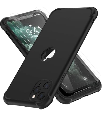 Cover Per IPhone 11 Pro Max Con Pellicola Inclusa - Morbida TPU, Disegno Notte, Nero