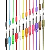 ExcelValley - Mono Patchkabel - TS 3,5mm 1/8" zu 6,35mm 1/4" [12-Pack | 20 cm - 7,87"]