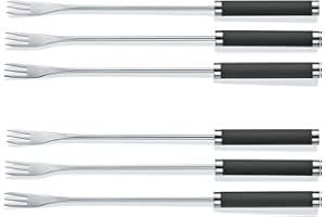 kela Set de fourchettes à fondue 6 pièces MONTANA, brochettes à fondue au fromage 24,5 cm, fourchettes en acier inoxydable avec numérotation, fourchette à fondue à la viande, gris