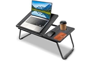 Huini Laptop Desk，Laptop Bed Table with Foldable Legs & Cup Slot,Height and Angle Adjustable eading Holder Notebook Stand Breakfast Bed Tray Book Holder for laptops, ideal for home office and study