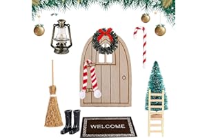 DOG'S BOOTY Porta Elfo Natale Porta dell Elfo di Natale Set Accessori per Porta Degli Elfi Set di Accessori Casa delle Bambole di Natale Gnomi Porta delle Fate Natale Decorazioni Casa Regali per Bambini