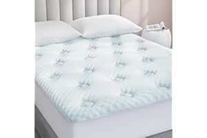 Hansleep Topper Singolo 90x200, Memory Foam Topper Materasso con Bordo Elastico Scomparto Extra Profondo, Coprimaterasso Imbottito Letto