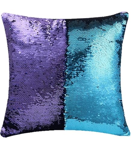 Housse De Coussin Sequins Nicholas Cage Sirène - Motif Réversible Changeant - Déco Canapé, Chambre, Voiture