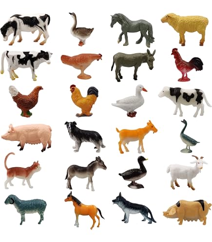 Pinowu – 32 Figurines D’Animaux Sauvages En Caoutchouc – Set De Safari Pour Enfants – Lion, Tigre, Éléphant, Hippopotame – Cadeau De Fête éducatif