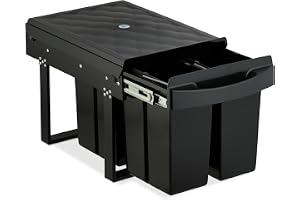 Relaxdays inbyggt avfallssystem, 4 fack, 4x 8 l