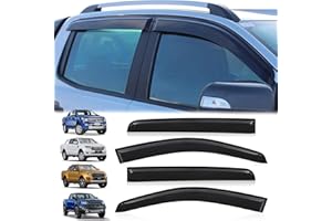 JHCHAN Deflectores de Viento Deflectores de Aire para Ford Ranger 2012-2022 XL XLT Wildtrak Limited Platinum Raptor T6 T7 T8 MK1 MK2 MK3 Doble Cabina(Deflectores de Viento)