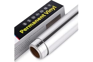 ASTONATICK Vinile Adesivo Permanente con Supporto - 30,5x152cm Rotolo di Vinile Permanente, Vinile Permanente Impermeabile per Cricut, Silhouette Cameo, Altri Plotter da Taglio (Argento Cromato)