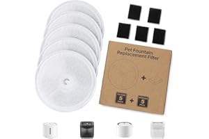 YTUGIL Filtro para fuente para gatos Petkit Eversweet Solo SE/Solo 2/3 Pro/3/2s para gatos con 10 filtros de esponja (blanco y negro, 5 + 5 unidades)