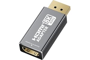 XAOSUN 8K DisplayPort to HDMI Adapter, Uni-Directional DP1.4 to HDMI 2.1 Adapter, 8K@60Hz,4K@120Hz Display Port Male to HDMI Female Port for HP, Dell, HDTV, AMD, NVIDIA, GPU,Projector,Desktop