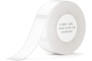 NIIMBOT Etiqueta Térmica 0.47 "x1.57"(12x40mm) para D11/D110/D101/H1S, Pegatinas Resistentes al Agua para Oficina y Hogar,160 Etiquetas por Rollo