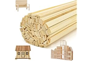 SLTAXAR 100 PCS Palos de Madera 40cm, Palitos de Bambú, Varillas de Madera para Manualidades, Palitos de Madera para Manualidades y Decoracion, Listones de Madera para Manualidades