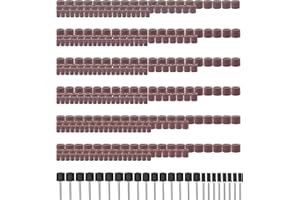 Yuhtech 384 Pcs Sanding Drum Set, Drum Sander Set with 360 Pcs Sanding Band Sleeves and 24 Pcs Drum Mandrels for Dremel Rotary Tool and Sanding Accessories, Nail Sanding Band Sleeves, Drum Sanding