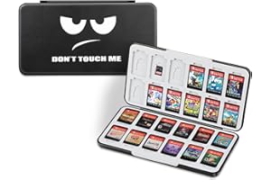 CASEBOT Etui na karty do gier Nintendo Switch (odporne na wstrząsy) twarda obudowa ochronna i trwała 24 przegródki na karty i 24 przegródki na karty micro SD, smukłe i przenośne (nie dotykaj)