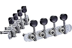 Ortega Guitars OTMMADLX-CR - Set di Meccaniche per mandolino, stile A, deluxe, tasti neri