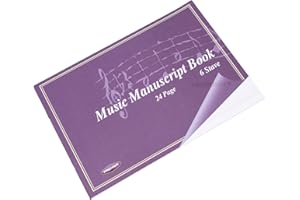 PRODBUY LIMITED A5 24 Page Music Manuscript Sheet Notebook Blank 6 Stave Notation Paper Pad Book
