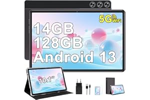 ZIOVO Tablet 10 Pollici Android 13 Tablet,14GB RAM + 128GB ROM(1TB TF),Octa-Core 2.0 GHz,5G WiFi/8000 mAh/8+5MP/BT 5.0/Widgets/Copertura in Metallo,Tablet con Custodia Protettiva - Grigio