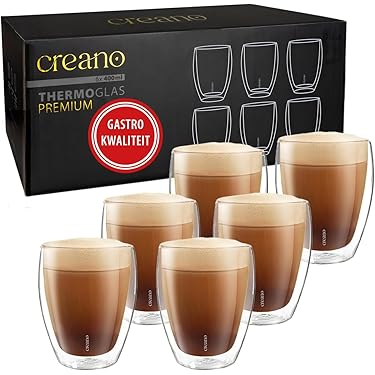 MIAMIO - Set van 6 latte macchiato glazen/dubbelwandige koffieglazen