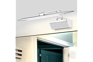 MantoLite Lámpara de Pared LED Regulable, Interior Ip44 4000k Baño Cromo Espejo Aplique De Pared Con Cabezal Giratorio Luz De Lectura 42cm 6w Luz de Espejo Tocador Accesorio de Iluminación