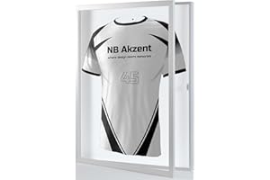 NB AKZENT Trikotrahmen mit Drehtür | Silber-Weiß | 70x90 cm Objektrahmen | magnetischer Verschluss, schneller Trikotwechsel, UV-Schutz, einfache Montage
