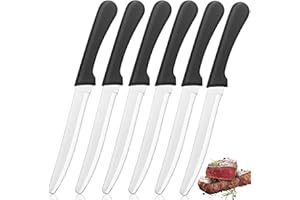 Coffee Life Plus 6pcs Acciaio Inossidabile coltelli tavola，Coltelli da Tavola, coltelli seghettati ， nero (6pcs)