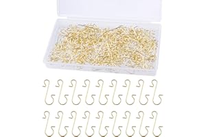 FEPITO 200 Pezzi Ganci per Ornamenti Natalizi Ganci per Ornamenti Natalizi in Acciaio Inossidabile Oro Perfetti per Decorazioni per Alberi di Natale Artigianali d'Arte