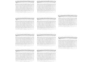 HZAOPZE Peines Laterales Lateral, soporte para moños plástico transparente para el pelo novia, para boda o para mujeres y niñas, para mujeresaccesorios novia-transparente, 10 pcs