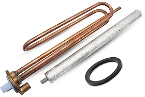 DOJA Barcelona | Kit Resistencia Calentar Agua 2000W | Pack Resistencia Curva+Anodo de Magnesio+Junta Goma+Tornillo Fijacion | Kit Resistencia Electrico | para Calentador Agua, Repuesto de Termo