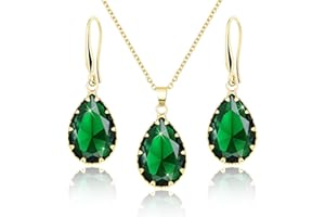 Linawe Ensemble de bijoux, bijoux de mariée, bijoux de mariage, bijoux de mariée, boucles d'oreilles suspendues et pendentifs, collier pour femmes, disponible en argent, or et or rose