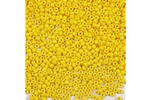 Bala&Fillic perles de rocaille 3mm Banane Jaune couleur, 3600pcs/100Grammes,8/0 perles de verre pour fabrication de bracelets, colliers et boucles d'oreilles (Banane Jaune)