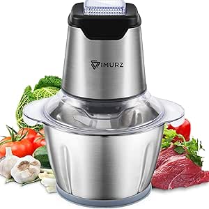 NWOUIIAY Elektrischer Küchenzerkleinerer 600W Mit 2L Edelstahlschüssel - 4 Klingen Für Alles Vom Babybrei Bis Fleisch