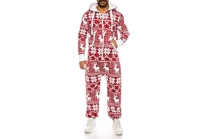 Crazy Age Herren Sternen Jumpsuit Overall Strampelanzug Sweat Latzhose Körperanzug Kapuzenpullis