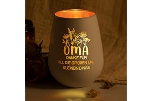 Craftique Dankeschön Geschenke für Oma - Windlichter - Oma Geschenk, Danke Oma Geschenk, Geburtstagsgeschenk für Oma von Enkelin Enkel, Oma und Opa Geschenke, Geschenk Oma Weihnachten