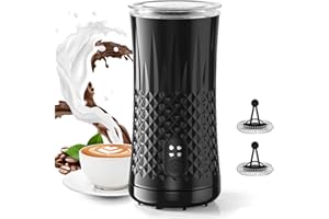 ‎HAPPHOOH HAPPHOOH Milchaufschäumer Elektrisch, 4-in-1 Milchschäumer für Heißen & Kalten Schnell Milchschaum, 240 ml, 2 Schneebesen, Auto-Abschaltung Milchwärmer, Antihaft-Innenausstattung für Kaffee Latte