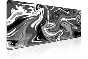 EXCOVIP Tapis De Souris Gaming 900 * 400mm Tapis De Souris De Jeu avec Bords Cousus Tapis De Souris XXL Étendu avec Base en Caoutchouc Antidérapante Grand Tapis Souris pour Maison/Bureau/Gamer (Gris-Noir)