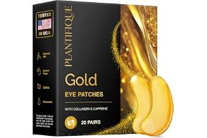 PLANTIFIQUE Ögonmasker med 24K Guld, 20 Par, Dermatologiskt Testade