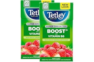 NUGOYA 2 x 20 Bags Strawberry Raspberry Fruit Boost Green Tea